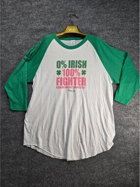 Augusta Sportswear Adult 3XL Raglan Sleeve T-Shirt 0% Irish 100% Fighter